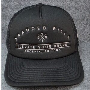 Branded Bills Hat Cap Snap Back One Size Black Phoenix Arizona Trucker Mesh Mens
